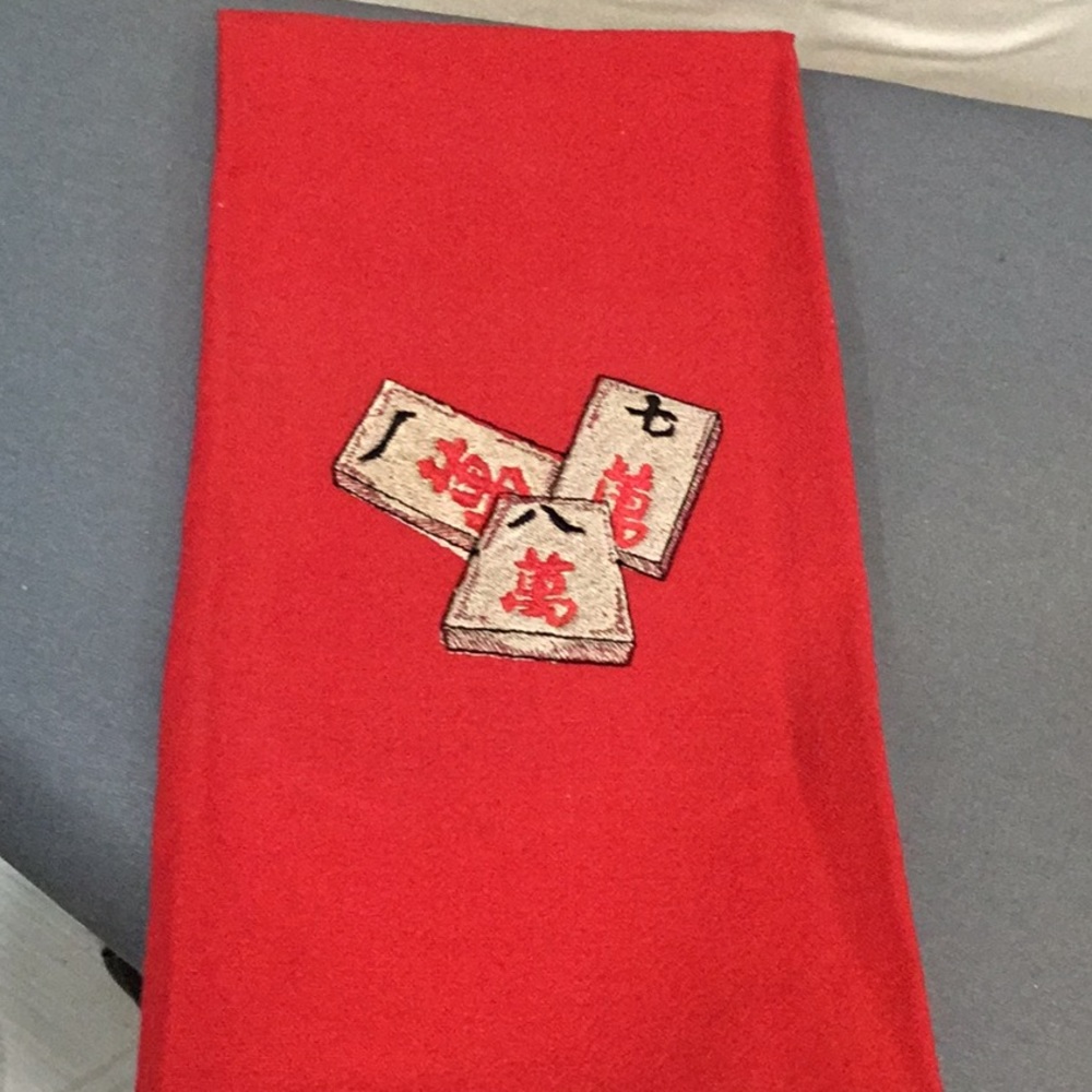 Custom embroidered Mahjongg towel